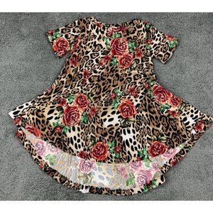 Boutique Girl 12 24 2 Dress Rose Animal Leopard Floral 12-24 Months Twirl Sweet